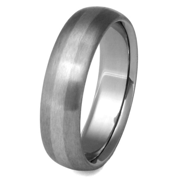 Titanium Wedding Ring with Platinum Inlay p3 – Titanium Rings Studio