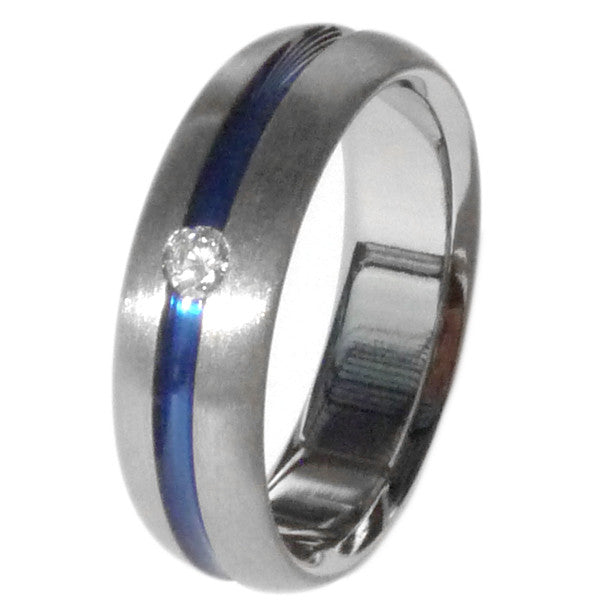 Thin Blue Line Engagement Rings
